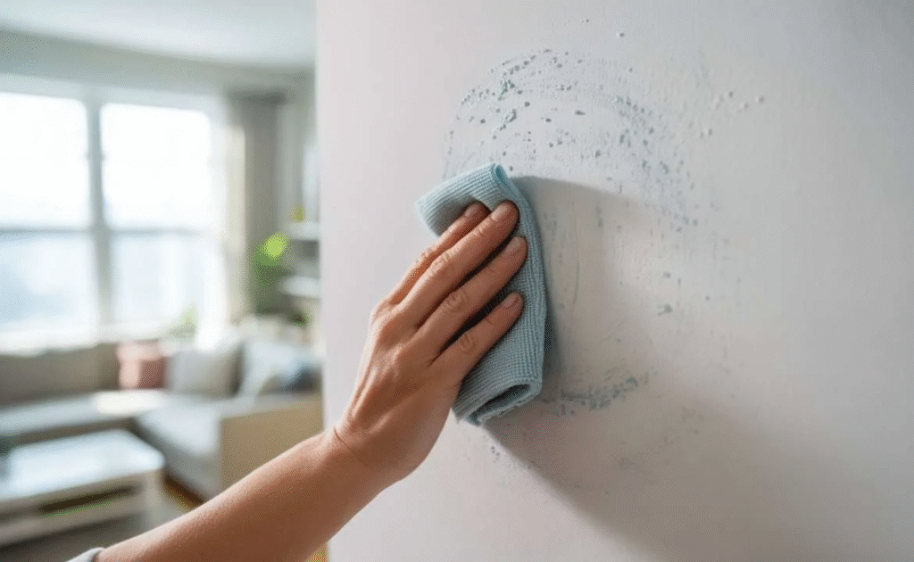 clean blu tack marks off walls